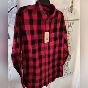 Smiths Button Down collar long sleeve Buffalo flannel shirt Nwt heavy weight.
